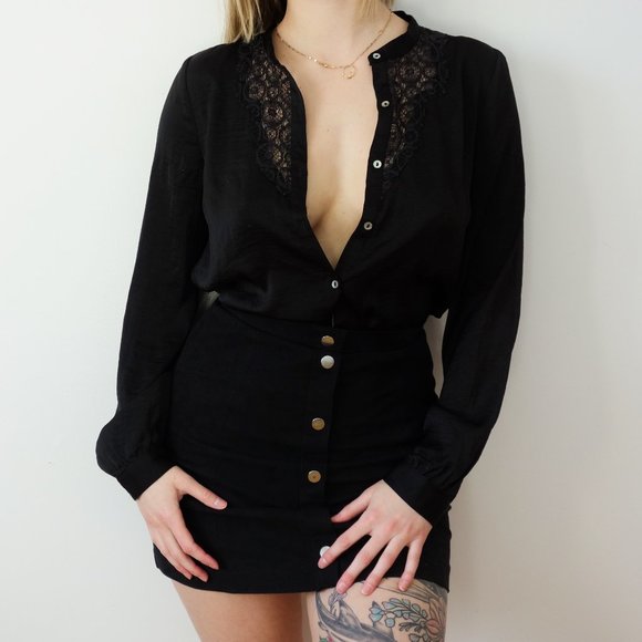 Lace and Satin Blouse - Picture 1 of 3